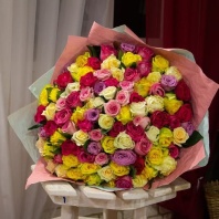 101 роза МИКС 40-50см,2сорт Упаковка оплачивается отдельно