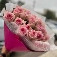 Букет из 25 роз, 40-50см,2сорт разные цвета